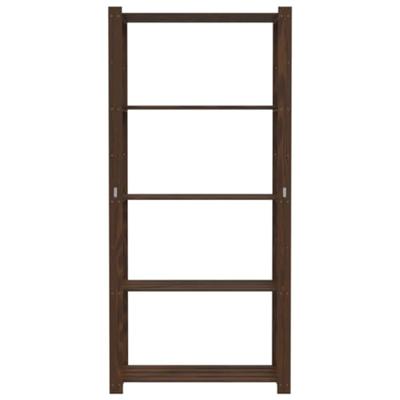 Opbergrek 5-laags 80x38x170 cm massief grenenhout bruin