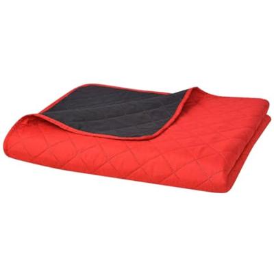 VidaXL Dubbelzijdige quilt bedsprei rood en zwart 220x240 cm VidaXL Dubbelzijdige quilt bedsprei rood en zwart 220x240 cm