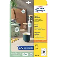 Avery Zweckform ronde etiketten, diameter 60 mm, wit, permanent klevend, 120 etiketten, 10 vellen - thumbnail