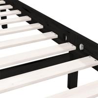 Bedframe massief grenenhout zwart 140x190 cm - thumbnail
