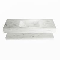 MONDIAZ ALAN-DLUX 120cm planchet Opalo. Vrijhangende wastafel CLOUD midden 1 kraangat, kleur Opalo. - thumbnail