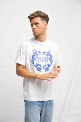 Versace Jeans Couture Logo Baroque T-Shirt Heren Wit - Maat S - Kleur: Zwart | Soccerfanshop