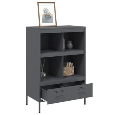 Hoge kast 68x39x101,5 cm staal antracietkleurig