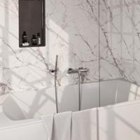 Opbouwset Bad- en Douchekraan Brauer Chrome Carving Thermostatisch Met Wandhouder Geborsteld Chroom Brauer - thumbnail