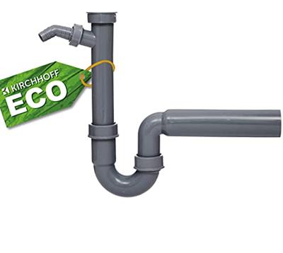 Kirchhoff ECO-SAVE kunststof spoelbak buisvormige sifon, grijs 1 1/2" IG x 50 mm, met 3/4" apparaataansluiting - 98831449 - thumbnail