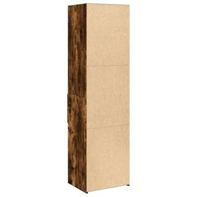 Hoge kast 50x42,5x185 cm bewerkt hout gerookt eikenkleurig