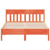 Bedframe zonder matras massief grenenhout wasbruin 120x200 cm - thumbnail