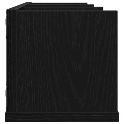 Wandplank met plank Zwart Eiken 75 x 18 x 18 cm Bewerkt hout