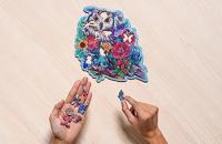 Houten puzzel - Vorm - 150 stukjes - Bloemenuil - thumbnail