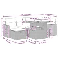 8-delige Loungeset met kussens poly rattan acacia beige - thumbnail