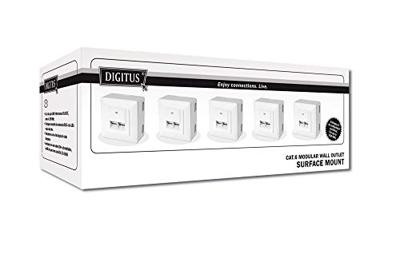 Digitus DN-9006/B5-N Netwerkdoos Opbouw (op muur) CAT 6 2 poorten Zuiver wit 5 stuk(s)