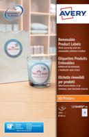 Avery L7104REV-20 verwijderbare productetiketten, diameter 60 mm, 240 etiketten, wit - thumbnail