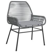 Tuinstoelen 2 st met kussens poly rattan grijs - thumbnail