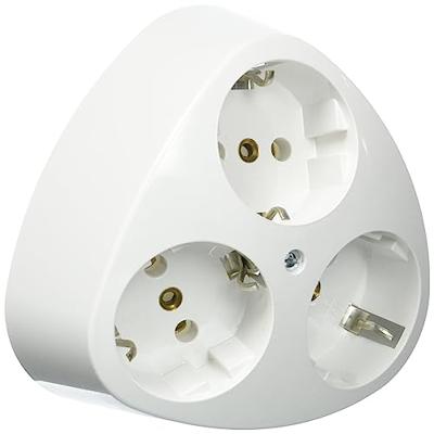 KOPP - Wandcontactdoos - Standard - Opbouw - 3-voudig Stopcontact - Randaarde - Arctic Glans Wit