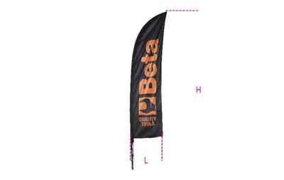 Beta 9561Vv 2,5-Beach Vlag, 2X0.50 M Met Paal - 095610201