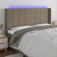 Hoofdbord LED 183x16x118/128 cm stof taupe - thumbnail