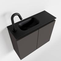 MONDIAZ TURE 60cm toiletmeubel dark grey. EDEN wastafel urban links 1 kraangat - thumbnail