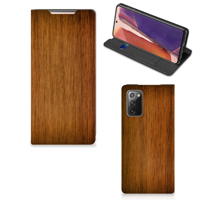 Samsung Galaxy Note20 Book Wallet Case Donker Hout - thumbnail