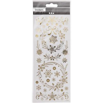 Creativ Company Stickers, kerst sterren, vel 10x24 cm, ca. 29 stuk, goud, 1 vel