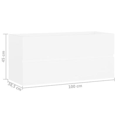 Wastafelkast 100x38,5x45 cm bewerkt hout wit