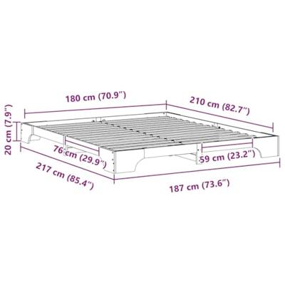 Bedframe Wit 180 x 210 cm Massief grenenhout Bedframe Wit 180 x 210 cm Massief grenenhout