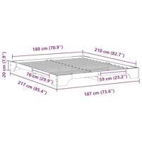 Bedframe Wit 180 x 210 cm Massief grenenhout - thumbnail
