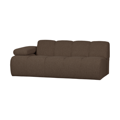 Woood Mojo 2-zits bank arm links bouclé Bruin Melange