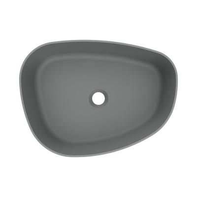 Waskom Arcqua Rocker Cast Marble 50x37 cm Organisch Links Mat Grijs Arcqua