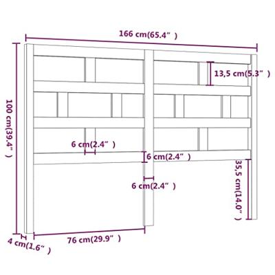 Hoofdbord 166x4x100 cm massief grenenhout honingbruin - thumbnail