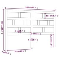 Hoofdbord 166x4x100 cm massief grenenhout - thumbnail