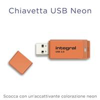 Integral Neon USB 3.0 stick, 64 GB, oranje - thumbnail