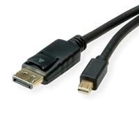 ROLINE Mini DisplayPort Kabel, mDP-DP, v1.3/v1.4, M/M, zwart, 1 m - thumbnail