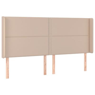 Hoofdbord met randen 183x16x118/128cm kunstleer cappuccinokleur