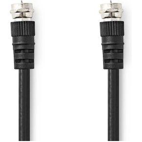 Nedis Satelliet- en Antennekabel | F-Male | F-Male | Vernikkeld | 75 Ohm | Dubbel Afgeschermd | 1.50 m | Rond | PVC | Zwart | Label - CSGL41000BK15