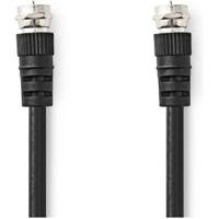 Nedis Satelliet- en Antennekabel | F-Male | F-Male | Vernikkeld | 75 Ohm | Dubbel Afgeschermd | 1.50 m | Rond | PVC | Zwart | Label - CSGL41000BK15 - thumbnail