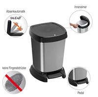 Rotho paso pedaalemmer 6l carbon metallic - thumbnail
