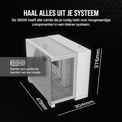 Corsair 2500X Midi-tower PC-behuizing Wit Zijvenster