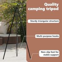 VidaXL Kampvuur tripod zwart 92 x 92 x 151,5 cm staal - thumbnail