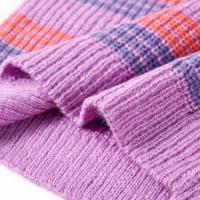 Kindertrui gebreid met strepen 92 lila en roze - thumbnail