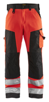 Blåkläder Werkbroek High-Vis zonder spijkerzakken 15661811 | High Vis Rood/Zwart | Maat 64 - 7330509413777 - thumbnail