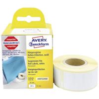 Avery-Zweckform Rol met etiketten Compatibel vervangt DYMO 99017, S0722460 50 x 12 mm Papier Wit 220 stuk(s) Permanent hechtend Hangmapetiketten AS0722460 - thumbnail