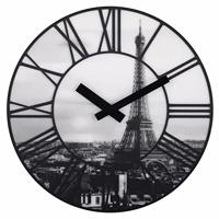 NeXtime ne-3004 wandklok dia. 39 cm, plastic, 3d, grijs, 'la ville' - thumbnail