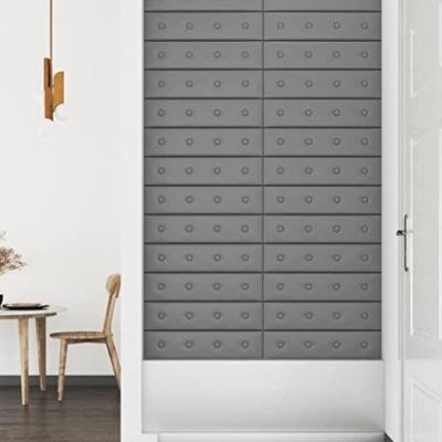 VidaXL Wandpanelen 12 st 1,08 m² 60x15 cm kunstleer grijs