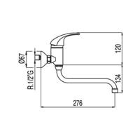 Wastafelkraan Tres Mono 2000 inbouw 172317 Chroom - thumbnail