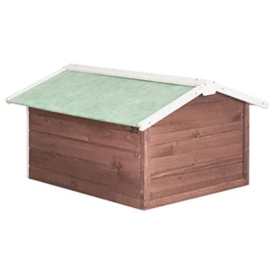 VidaXL Overkapping voor grasmaaier 72x87x50 cm vurenhout mokka en wit