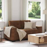 Loveseat met kussen Bruin Kunstleer - thumbnail