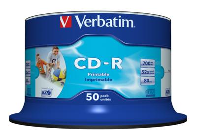 CD-R Verbatim AZO Wide Inkjet Printable 50 Stuks (50 Stuks) - thumbnail