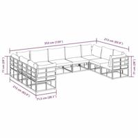 Tuinbankenset met kussen 9 pcs Zwart Aluminium - thumbnail