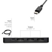 club3D CSV-7330 DisplayPort / Micro-USB / HDMI Adapter [2x DisplayPort stekker, Micro-USB - 3x HDMI-bus] Zwart 14 cm - thumbnail