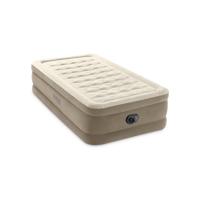 Intex 64426nd ultra plush twin luchtbed + ingebouwde pomp 191x99x46 cm beige - thumbnail